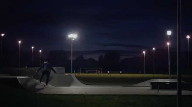 The dad-to-be learns how to skateboard as he awaits the arrival of his foster daughter