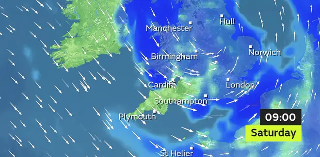 Areas of the UK and Ireland will be affected by Storm Hannah