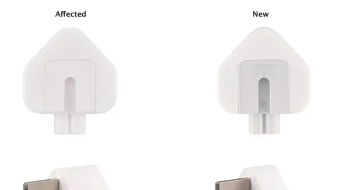 Apple is recalling the AC wall plug adapter and the three-pronged plug included in the World Travel Adapter kit.