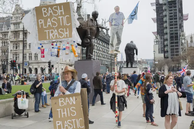 Extinction Rebellion erected a cardboard cut-out of David Attenborough during their London protests