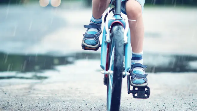 A video of a child cycling in the road has gone viral