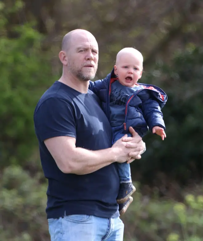 Mike Tindall and his son Lucas in 2022