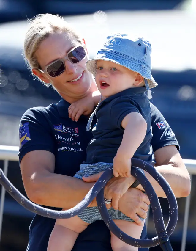 Zara Tindall and her son Lucas in 2022