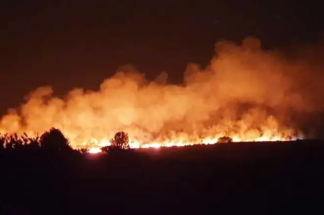 Parts of Ashdown Forest have been completely destroyed by the inferno