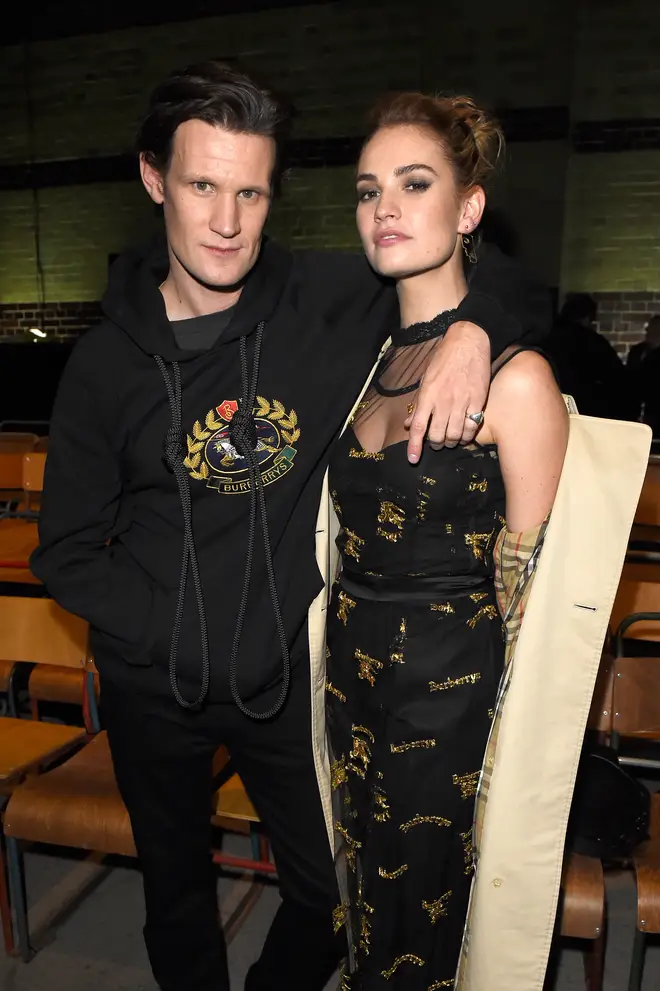 Lily James and Matt Smith attended the Burberry February 2018 Show