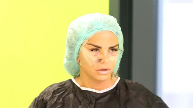 Katie Price was forced to call medical help after an infection from her facelift