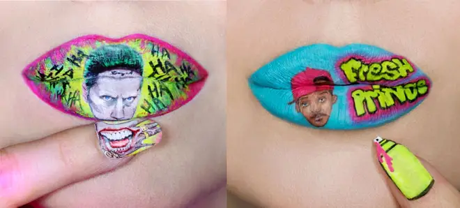 The incredible lip and nail art has attracted thousands of likes and comments