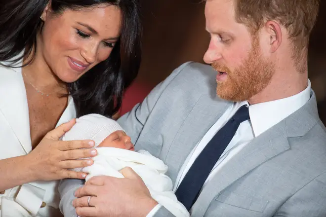 The royal baby was wrapped in a white shawl