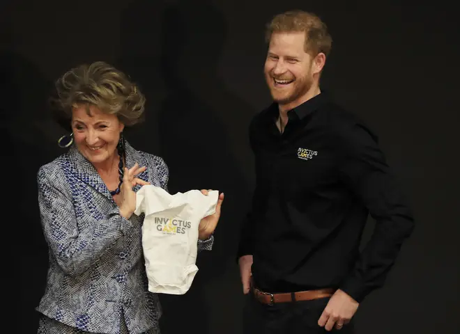 Princess Margret of the Netherlands gave Harry the baby grow