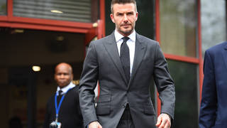 David Beckham arriving in court today