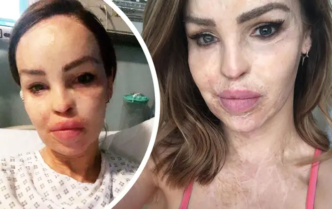 The philanthropist shared a selfie of her in a hospital bed