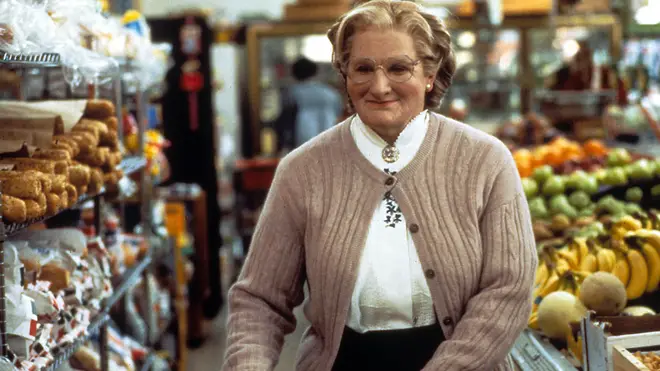Robin Williams as Mrs Doubtfire in the 1993 film
