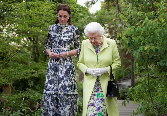 Kate Middleton walked with the Queen around the woodland