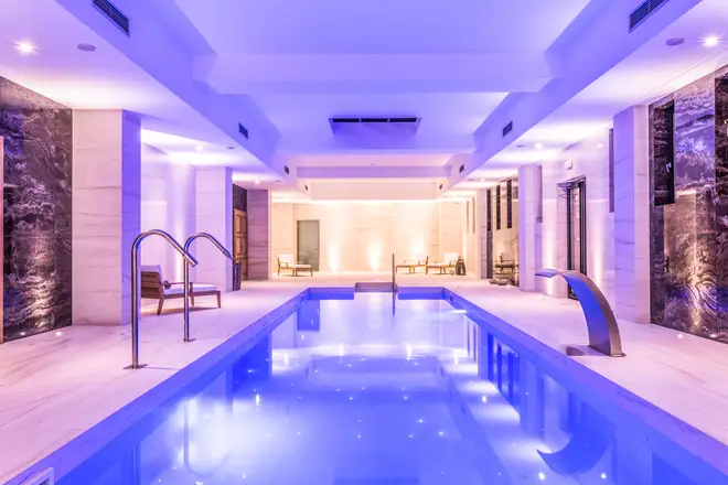 The world class spa features a luxury indoor pool