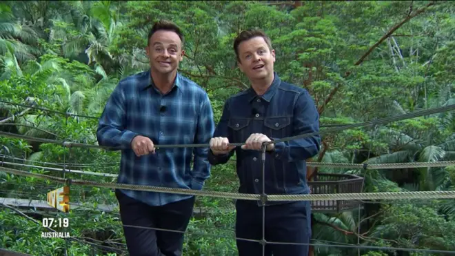 Ant and Dec on the I'm A Celebrity bridge 2022