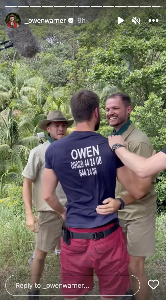 Owen Warner is ecstatic to be greeted by his brothers, Jake and Louie, after leaving I'm A Celebrity