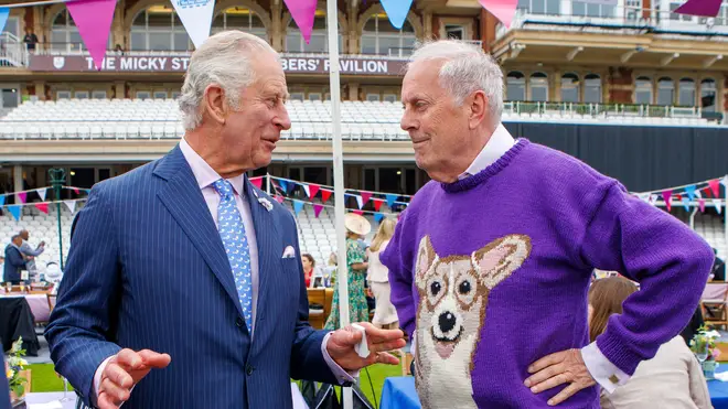 Gyles pictured with King Charles earlier this year at the Big Jubilee Lunch at the Oval in London