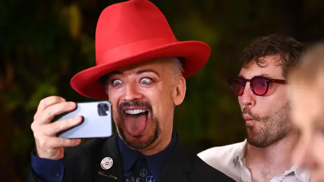 Boy George poses for a selfie with Seann Walsh