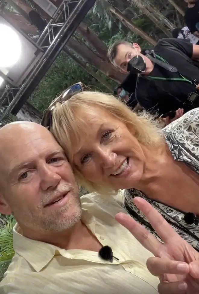 Mike Tindall reunites with his 'camp wife' Sue Cleaver during the I'm A Celebrity final