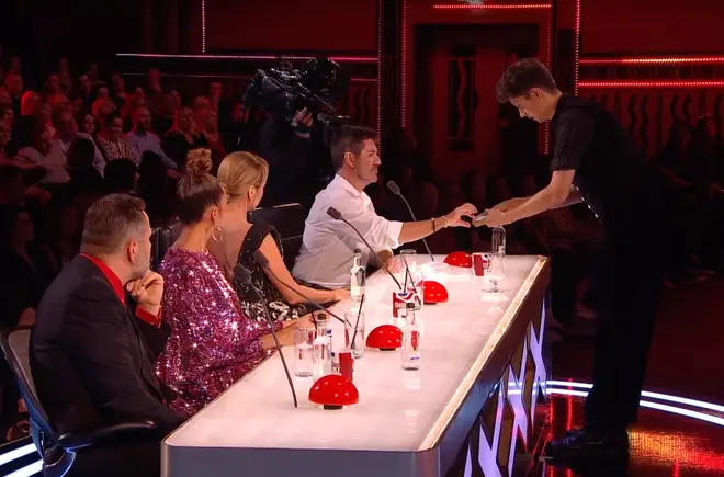 Ben used Simon Cowell for a segment of the performance, which didn't go quite to plan