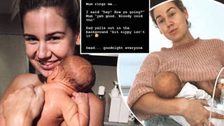 Abby shared a picture of herself naked in the shower holding her baby son, Mason, but fans thought they spotted her 'nipple'.