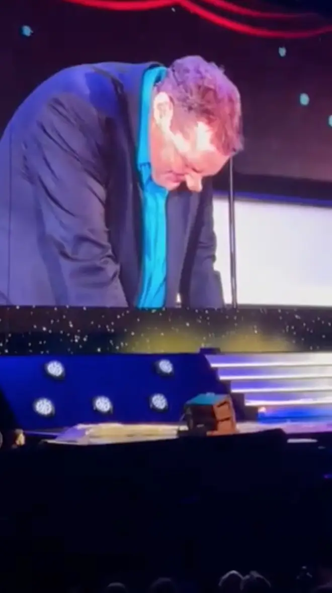 Peter Kay getting emotional during his comeback tour