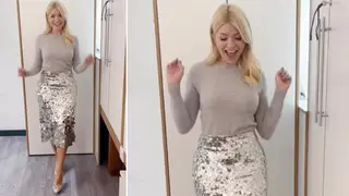 Holly Willoughby is wearing sparkly skirt from Ted Baker