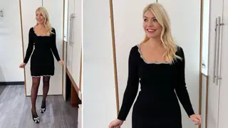 Holly Willoughby is wearing a dress from Sandro Paris