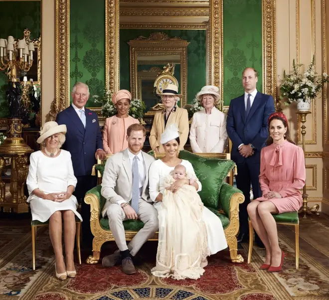 Prince Harry, Meghan Markle and other members of the Royal Family gather for Archie's christening in 2019