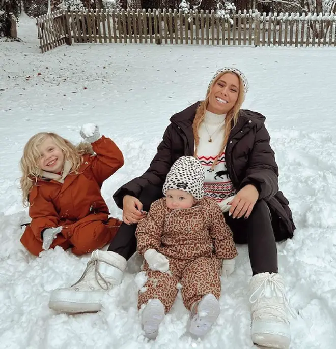 Stacey Solomon shared photos of her kids in the snow