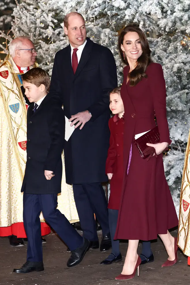 Prince William and his family arriving at the Christmas concert