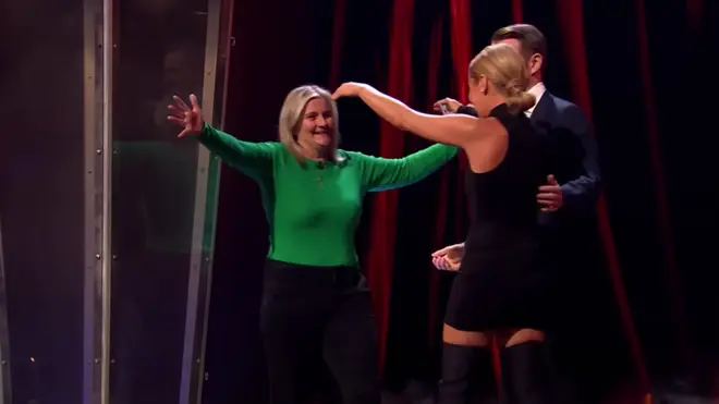 Pippa Nightingale and Amanda Holden share an emotional hug as they are reunited on Britain's Got Talent: Ultimate Magician