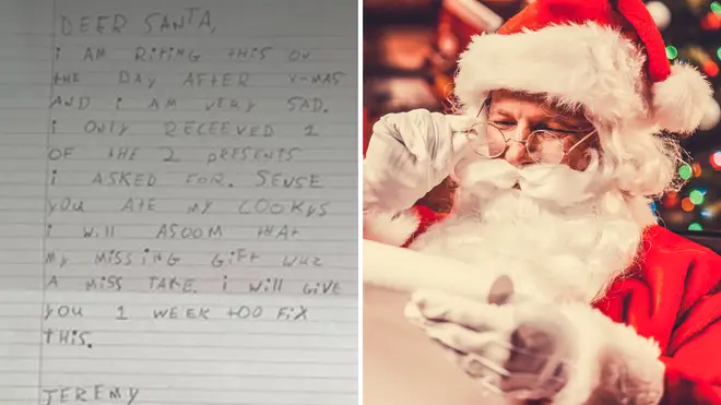 Jeremy's letter to Santa Claus will leave you howling with laughter