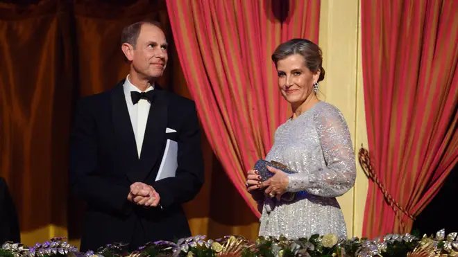 The Earl and Countess of Wessex arrive at the Royal Variety Performance