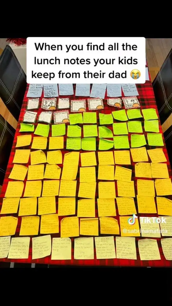 Sabrina's daughters saved hundreds of their dad's notes.