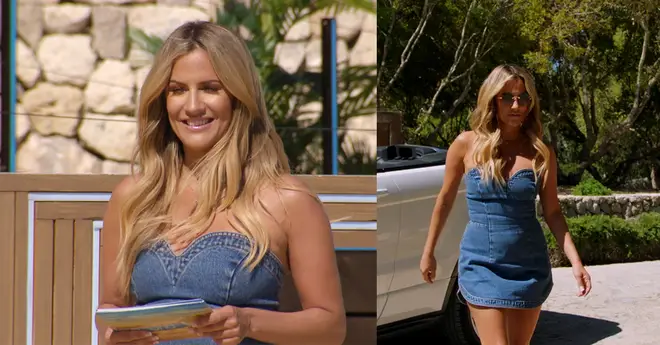 Caroline Flack wore a stunning denim dress during episode one