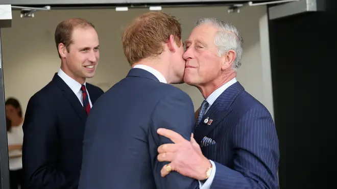 King Charles, Prince William and Prince Harry at the Invictus Games Opening Ceremony, 2014