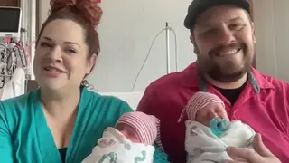 Couple welcome twins born in different years