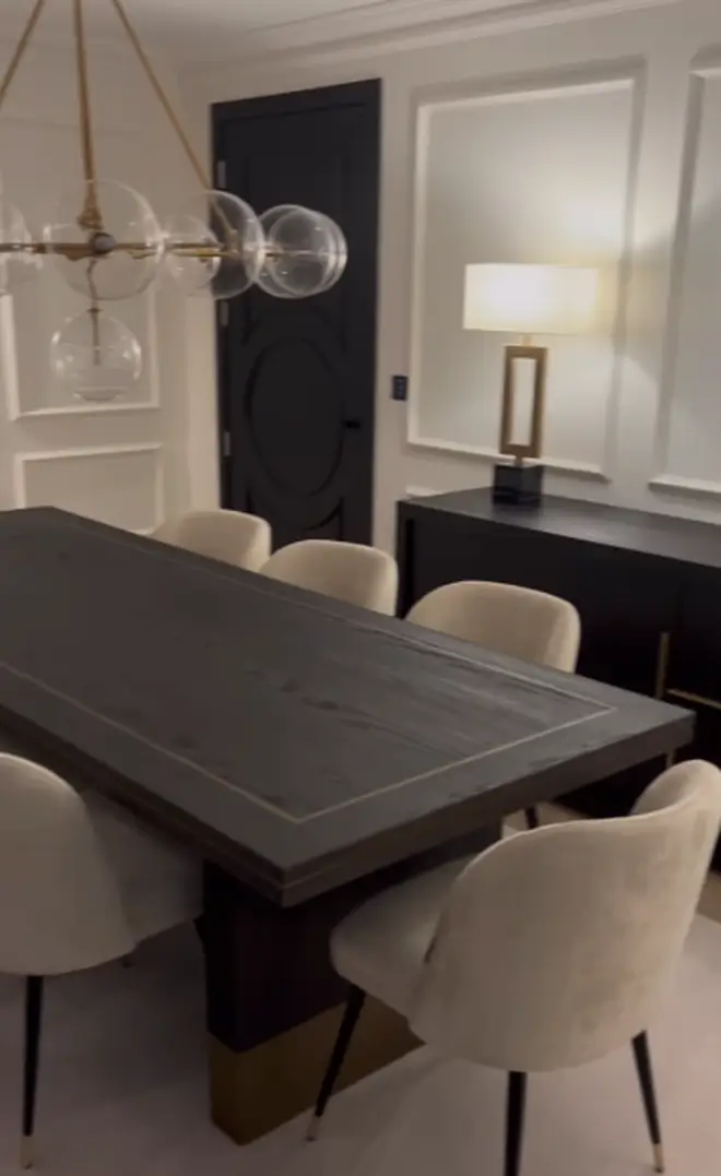 The dining room in Mark Wright's house