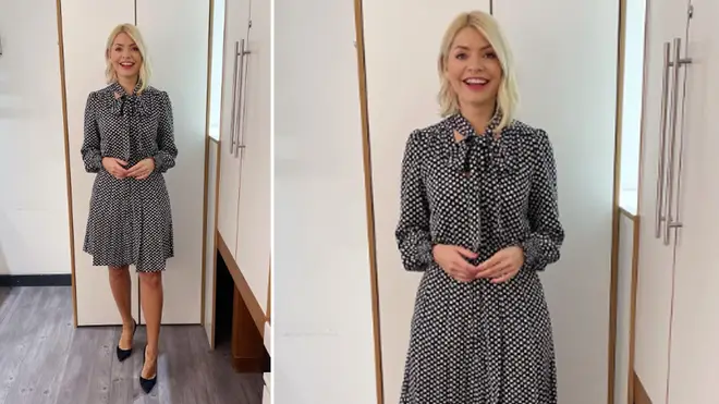 Holly Willoughby is wearing a flower print dress
