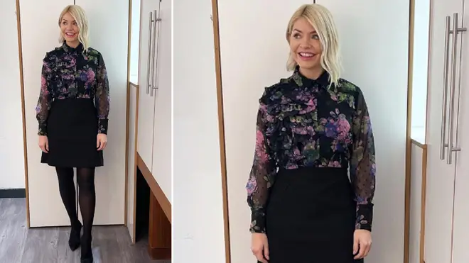 Holly Willoughby is wearing a blouse from Oasis