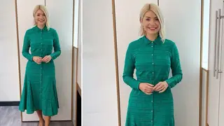 Holly Willoughby is wearing a green dress from Phase Eight