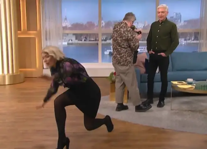 Holly Willoughby ended up on the floor during This Morning