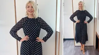 Holly Willoughby is wearing a midi dress from Oasis