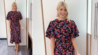 Holly Willoughby is wearing a midi dress from Oasis
