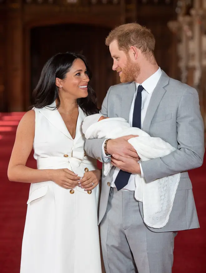 The Duke and Duchess of Sussex introduce newborn son Archie Harrison Mountbatten-Windsor to the world.