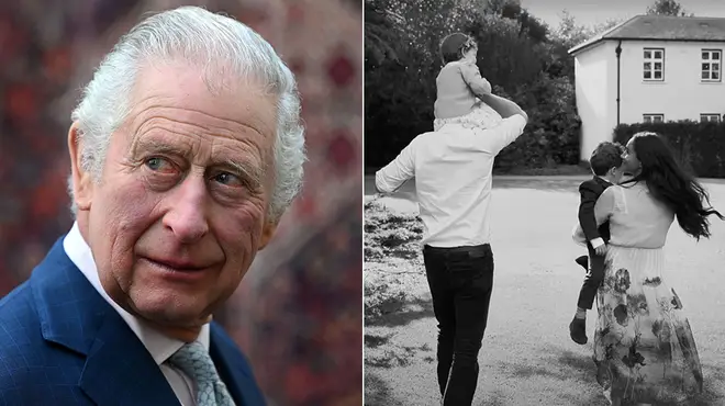 King Charles alongside grandchildren Archie and Lilibet