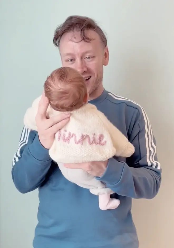 New dad Kevin Clifton was clearly smitten with his daughter.
