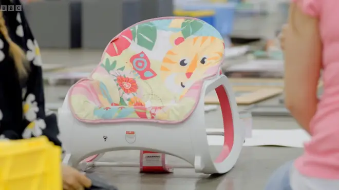 The baby chair was purchased when Aimee and Stuart's daughter Mollie was in hospital