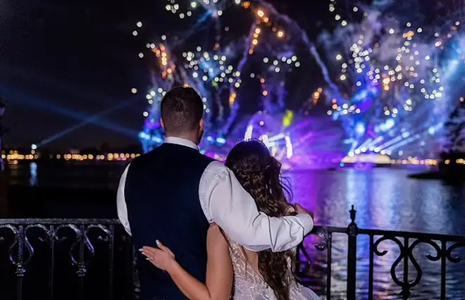 The couple ended their special day with a vibrant firework display.
